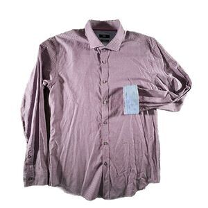 Hugo Boss Slim Fit Check Shirt‎ Flip Cuff Size XL